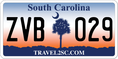 SC license plate ZVB029