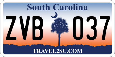 SC license plate ZVB037