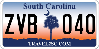 SC license plate ZVB040