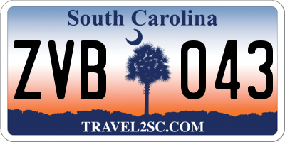 SC license plate ZVB043