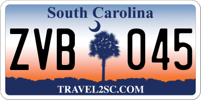 SC license plate ZVB045