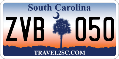 SC license plate ZVB050