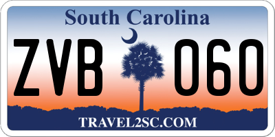 SC license plate ZVB060