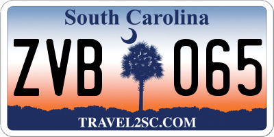 SC license plate ZVB065