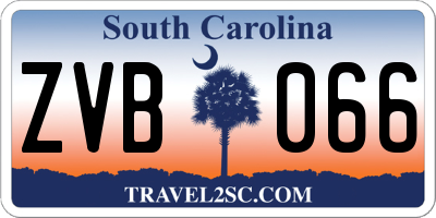 SC license plate ZVB066
