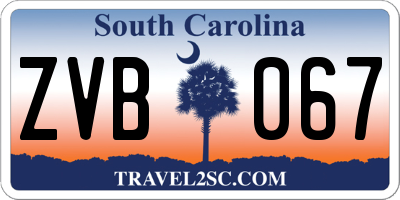 SC license plate ZVB067