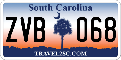 SC license plate ZVB068