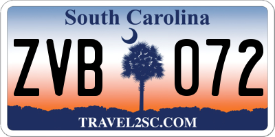 SC license plate ZVB072