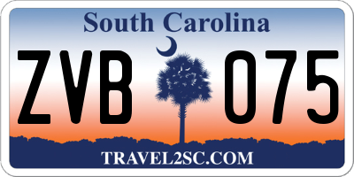 SC license plate ZVB075