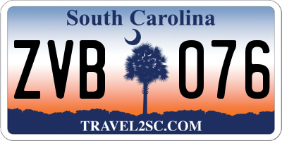 SC license plate ZVB076