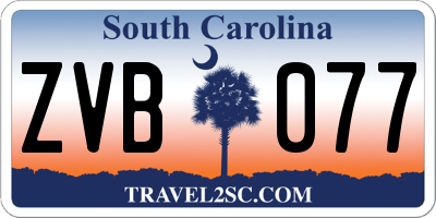 SC license plate ZVB077