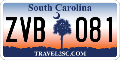 SC license plate ZVB081