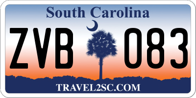 SC license plate ZVB083