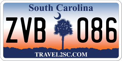 SC license plate ZVB086