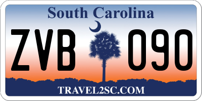 SC license plate ZVB090