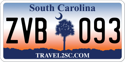 SC license plate ZVB093