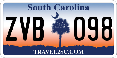 SC license plate ZVB098