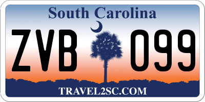 SC license plate ZVB099