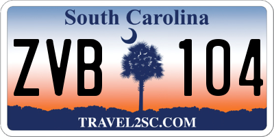 SC license plate ZVB104