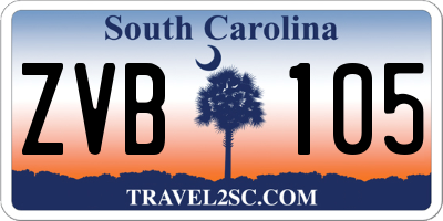 SC license plate ZVB105