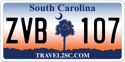 SC license plate ZVB107