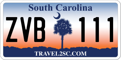 SC license plate ZVB111