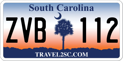 SC license plate ZVB112