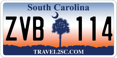 SC license plate ZVB114