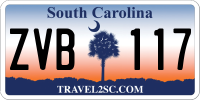 SC license plate ZVB117