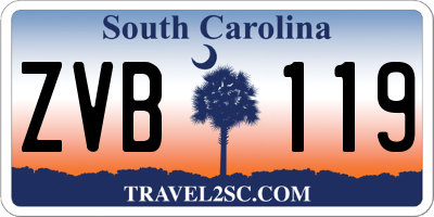 SC license plate ZVB119