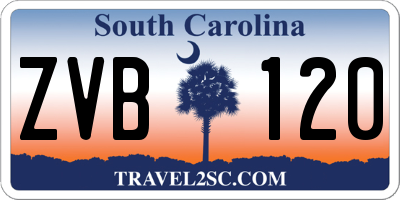 SC license plate ZVB120