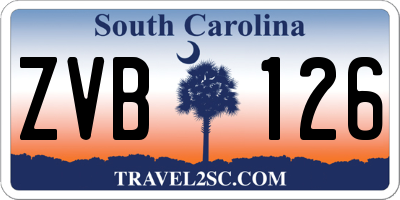 SC license plate ZVB126