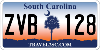 SC license plate ZVB128