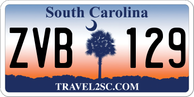 SC license plate ZVB129