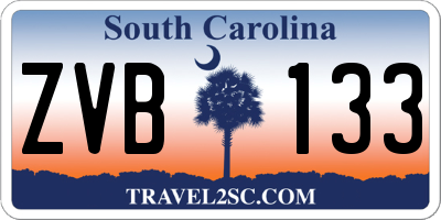 SC license plate ZVB133