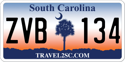 SC license plate ZVB134