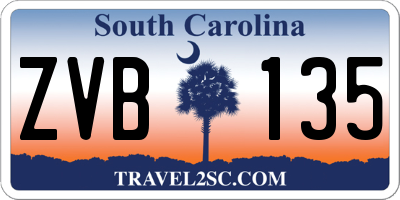 SC license plate ZVB135