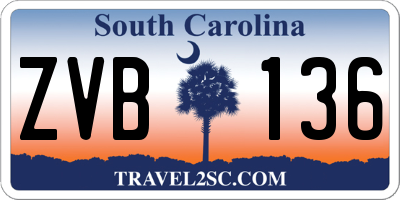 SC license plate ZVB136