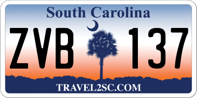 SC license plate ZVB137