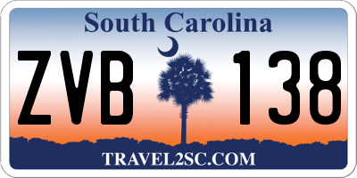SC license plate ZVB138