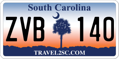 SC license plate ZVB140