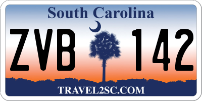 SC license plate ZVB142