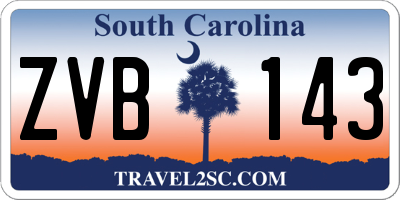 SC license plate ZVB143