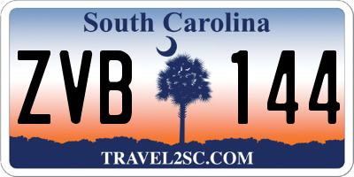 SC license plate ZVB144