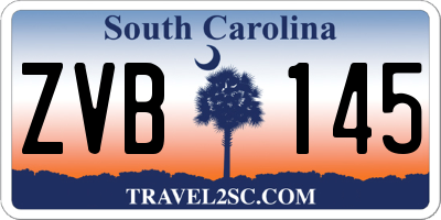 SC license plate ZVB145