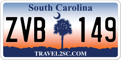 SC license plate ZVB149