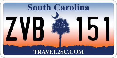 SC license plate ZVB151