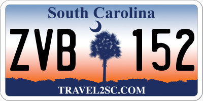 SC license plate ZVB152