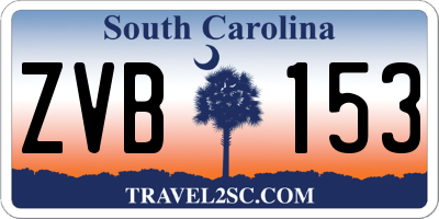 SC license plate ZVB153