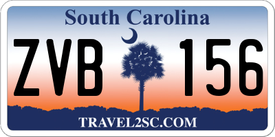 SC license plate ZVB156